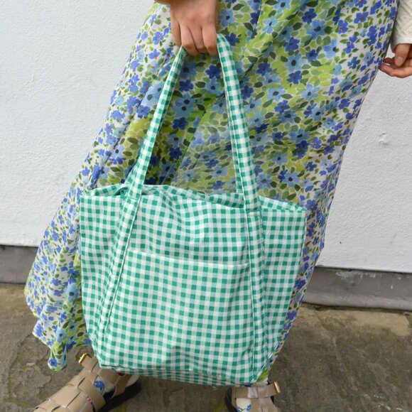 NWT Baggu Mini Cloud Bag - Green Gingham - Picture 6 of 7